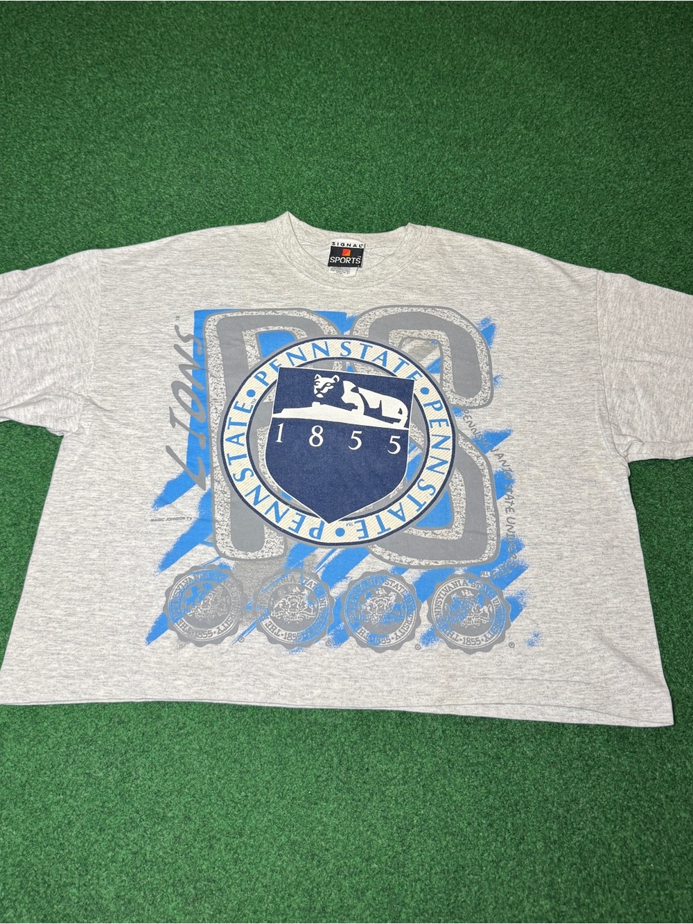 Vintage 90s Penn State Nittany Lions T-shirt, Cropped Belly Tee College (XL)